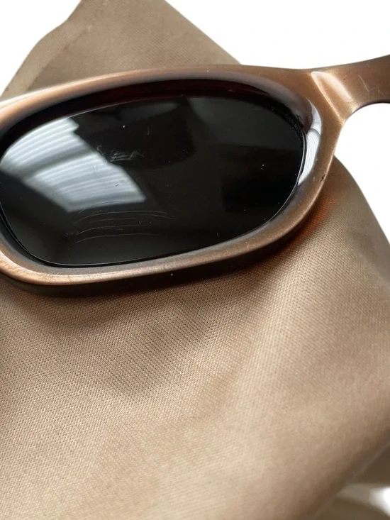 GUCCI 90s vintage GG 2418/S Sunglasses ELONGATED Cat Eye Rose Gold Brown lenses - Picture 16 of 16